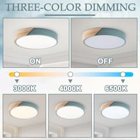 GHiycotdl 40 cm Fa LED Mennyezeti Lámpa - Zöld, Tölgy-Alumínium, Fényerő és Színhőmérséklet Szabályozható, Távirányítóval, Nappaliba, Hálóba 5