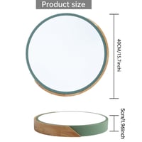 GHiycotdl 40 cm LED stropna svjetiljka od drva - Zelena, Hrast-Aluminij, Podesiva svjetlina i temperatura boje, s daljinskim upravljačem, za dnevni boravak, spavaću sobu 2