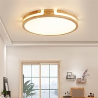GHiycotdl 40 cm kerek mennyezeti lámpa 24W dimmelhető 3000-6000K fa design 6