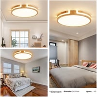 GHiycotdl 40 cm kerek mennyezeti lámpa 24W dimmelhető 3000-6000K fa design 5