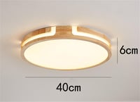 GHiycotdl 40 cm kerek mennyezeti lámpa 24W dimmelhető 3000-6000K fa design 2