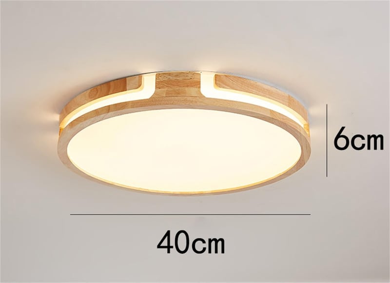 GHiycotdl 40 cm kerek mennyezeti lámpa 24W dimmelhető 3000-6000K fa design