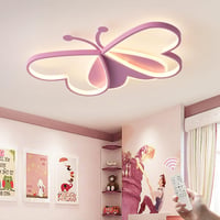 GHiycotdl Pillangó Mennyezeti Lámpa - Modern Szabályozható LED Gyerekszoba Világítás 50 cm, Fehér, 3000K-6500K Színhőmérséklet, Hálószobába, 1