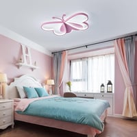 GHiycotdl Pillangó Mennyezeti Lámpa - Modern Szabályozható LED Gyerekszoba Világítás 50 cm, Fehér, 3000K-6500K Színhőmérséklet, Hálószobába, 5