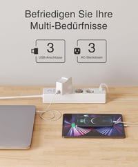 GHome Smart WiFi okos elosztó 3 aljzat 3 USB, Alexa Google Home kompatibilis - smart power strip 2