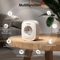 Priză inteligentă WiFi GHome 16A, 4 bucăți, compatibilă cu Alexa și Google Home, monitorizare consum, control prin aplicație și vocal, temporizator, 2.4GHz 6