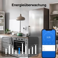 Priză inteligentă WiFi GHome 16A, 4 bucăți, compatibilă cu Alexa și Google Home, monitorizare consum, control prin aplicație și vocal, temporizator, 2.4GHz 2