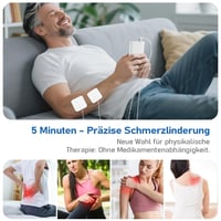 Aparat TENS GHTENS pentru calmarea durerii, dispozitiv de electrostimulare 5 în 1 (TENS/EMS/IF/RUSS/DIY), 80 de programe de masaj, 2 canale, 8 electrozi incluși 4