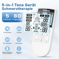 Aparat TENS GHTENS pentru calmarea durerii, dispozitiv de electrostimulare 5 în 1 (TENS/EMS/IF/RUSS/DIY), 80 de programe de masaj, 2 canale, 8 electrozi incluși 3