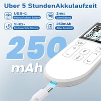Aparat TENS GHTENS pentru calmarea durerii, dispozitiv de electrostimulare 5 în 1 (TENS/EMS/IF/RUSS/DIY), 80 de programe de masaj, 2 canale, 8 electrozi incluși 8