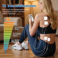 Aparat TENS GHTENS pentru calmarea durerii, dispozitiv de electrostimulare 5 în 1 (TENS/EMS/IF/RUSS/DIY), 80 de programe de masaj, 2 canale, 8 electrozi incluși 6