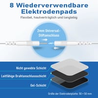 Aparat TENS GHTENS pentru calmarea durerii, dispozitiv de electrostimulare 5 în 1 (TENS/EMS/IF/RUSS/DIY), 80 de programe de masaj, 2 canale, 8 electrozi incluși 7