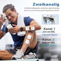 Aparat TENS GHTENS pentru calmarea durerii, dispozitiv de electrostimulare 5 în 1 (TENS/EMS/IF/RUSS/DIY), 80 de programe de masaj, 2 canale, 8 electrozi incluși 5