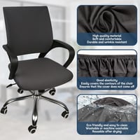GHVACZS Sötétszürke Irodai Szék Huzat, Mosható, Rugalmas 38-48cm - Darkgray 4