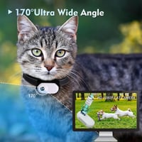 Cameră video GHWMYD albă 128G pentru zgardă de pisică, cu clipsuri de fixare pentru câini și pisici 3