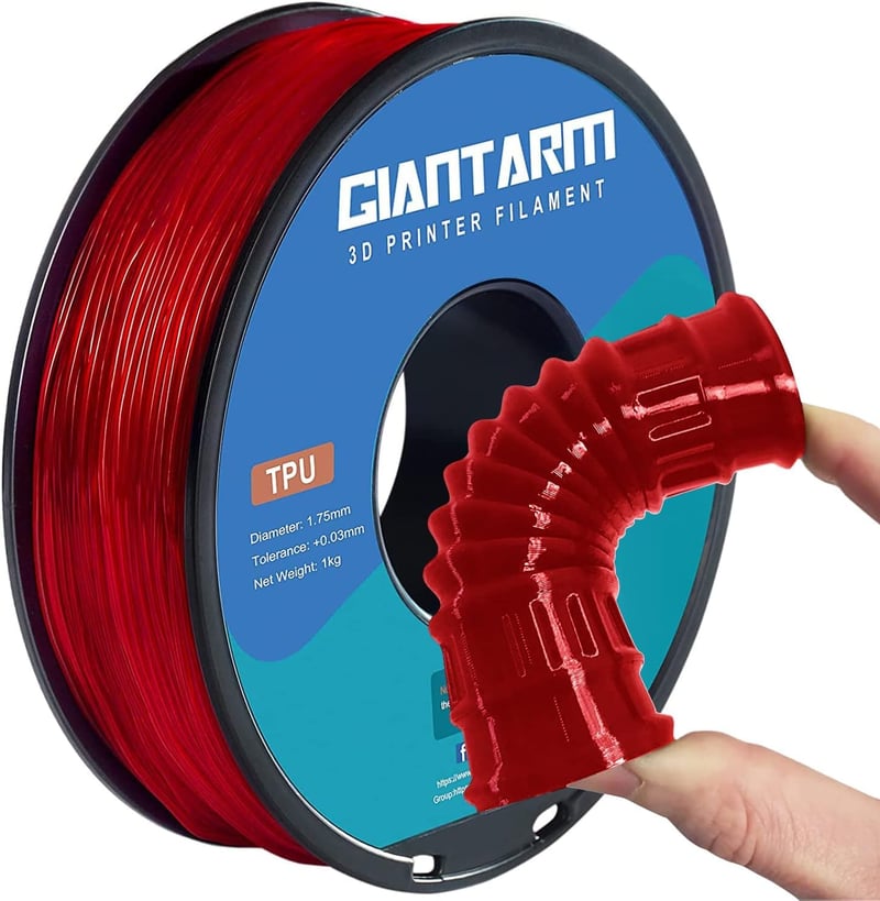 GIANTARM 95A TPU pružný filament 1,75 mm – červený – 1 kg