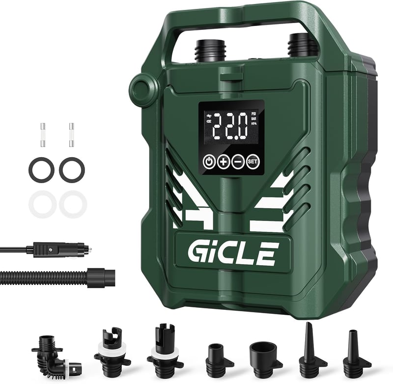 GICLE 22PSI elektromos SUP pumpa 12V autós csatlakozóval paddleboard felfújáshoz