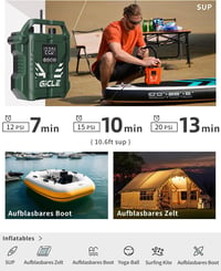 GICLE 22PSI elektromos SUP pumpa 12V autós csatlakozóval paddleboard felfújáshoz 3