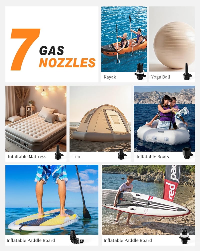 GICLE 22PSI elektromos SUP pumpa 12V autós csatlakozóval paddleboard felfújáshoz
