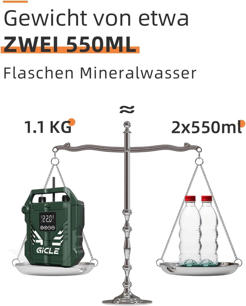 GICLE 22PSI elektromos SUP pumpa 12V autós csatlakozóval paddleboard felfújáshoz