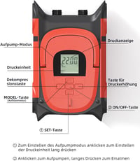 Gicle 22PSI Elektromos SUP Pumpa - Piros, DC12V Felfújó és Leeresztő, Automata Kikapcsolás, SUP Deszkához, Felfújható Csónakhoz 2