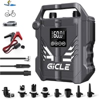 Gicle 60PSI Elektromos SUP Pumpa - Kétfokozatú Gyors Felfújás, 12V Autós Csatlakozó, 7 Fúvókával Paddleboardhoz, Gumiabroncshoz, Csónakhoz 1