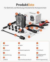 Gicle 60PSI elektromos SUP pumpa kétfokozatú gyors feltöltéshez autós 12V csatlakozóval 9