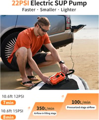 Gicle Elektromos SUP Pumpa 22PSI - 12V Autós Csatlakozóval, Kétfokozatú Gyors Felfújás, Automata Leállítás Paddleboardhoz, Csónakhoz 3