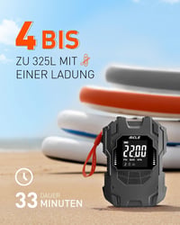 Gicle Hordozható SUP Pumpa 22 PSI - Elektromos Felfújó 12V Akkumulátorral, Automata Leállással, Type-C - Paddleboard, Csónak, Vízi Sport Kel 2