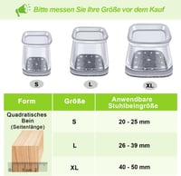 GICUNK Szilikon Bútorláb Védő Sapka 32 db, Négyzet Alakú Csúszásgátló Filces Bútorvédő Kupak Székhez Asztalhoz 26-39mm 4
