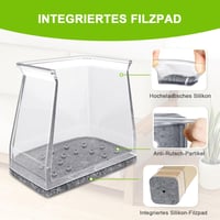 GICUNK Szilikon Bútorláb Védő Sapka 32 db, Négyzet Alakú Csúszásgátló Filces Bútorvédő Kupak Székhez Asztalhoz 26-39mm 3