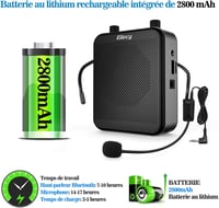 Giecy G300 hordozható hangosító mikrofonnal - 30W, 2800mAh - fekete 3