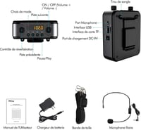 Giecy G300 hordozható hangosító mikrofonnal - 30W, 2800mAh - fekete 7