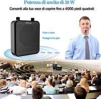 Giecy Hordozható Hangosító Mikrofonnal - 30W 2800mAh Akkumulátor - Bluetooth Hangszóró Tanároknak, Edzőknek, Előadóknak - 1000m² Lefedettség 2