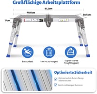 Gifeerory Alumínium Munkaplatform 362 kg Összecsukható Biztonsági Zárral 4