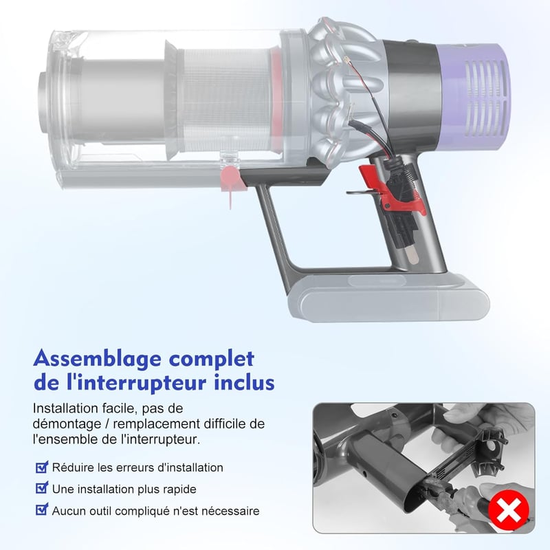 Gifeerory Dyson V10 SV12 Porszívó Főegység Ház - Kompatibilis Animal és Absolute Modellekkel, Motor Nélküli Csereburkolat Ergonomikus Fogant