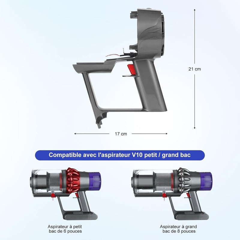 Gifeerory Dyson V10 SV12 Porszívó Főegység Ház - Kompatibilis Animal és Absolute Modellekkel, Motor Nélküli Csereburkolat Ergonomikus Fogant
