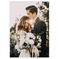 Ramă foto din aluminiu Giftgarden 70x100 cm albă, ramă foto de perete pentru postere mari – latura ramei ușor îndoită (stare: vezi a 2-a imagine) 1