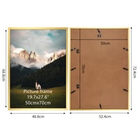 Giftgarden Zlatni Aluminijski Okvir za Slike 50x70 cm, Zidni Okvir za Fotografije, Postere i Puzzle, Dekoracija za Dnevni Boravak i Spavaću Sobu 2