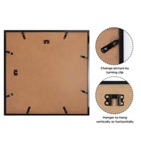 Giftgarden crni okvir za slike 50x50 cm, moderan fotookvir za četvrtaste fotografije, tankog elegantnog dizajna, za zidnu montažu, jedan komad 3