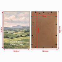 Giftgarden Rám na fotografie z prírodného dreva 70x100 cm, hliníkový nástenný rám na fotky s efektom prírodného dreva 2