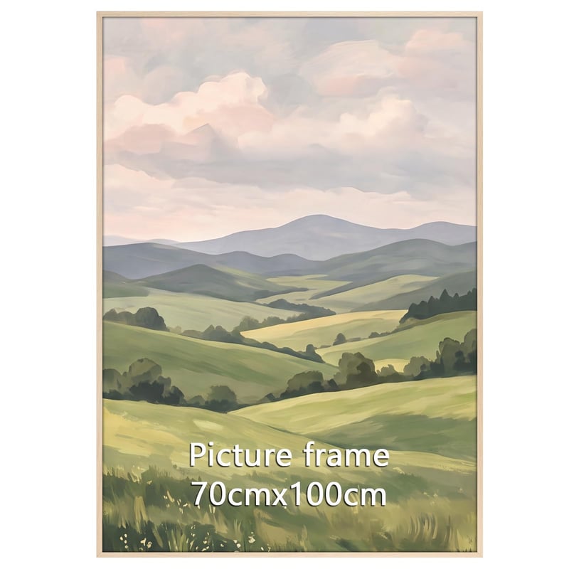 Giftgarden Rám na fotografie z prírodného dreva 70x100 cm, hliníkový nástenný rám na fotky s efektom prírodného dreva