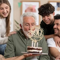 Giftota 90. születésnapi tortadísz LED fényekkel fa 3
