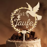 Giftota Fa Keresztelő Tortadísz LED Tündérfényekkel 1