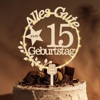 Giftota Fa Tortadísz 15. Születésnap LED Tündérfénnyel 1