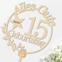 Giftota Fa Tortadísz 15. Születésnap LED Tündérfénnyel 5
