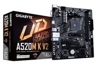 Gigabyte A520M K V2 Alaplap - AMD Ryzen 5000 AM4 CPU, DDR4 5100MHz OC, PCIe Gen3 x4 M.2, GbE LAN, USB 3.2 Gen 1 1