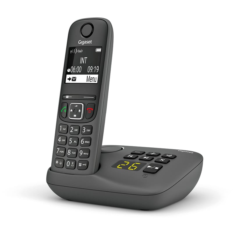 Bezdrôtový DECT telefón Gigaset A695A so záznamníkom, displej s vysokým kontrastom, blokovanie hovorov, hlasitý odposluch, sivý