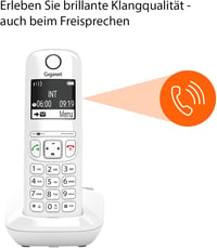 Bezdrôtový telefón DECT Gigaset AS690 – veľký displej, hlasitý odposluch, blokovanie hovorov, biely 2