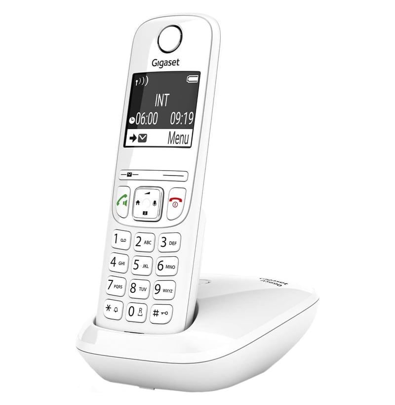 Bezdrôtový telefón DECT Gigaset AS690 – veľký displej, hlasitý odposluch, blokovanie hovorov, biely